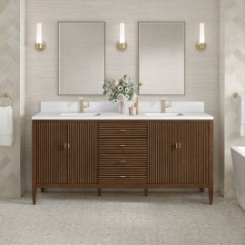 Myrrin 72" Double (Vanity Only Pricing) in Mid-Century Walnut